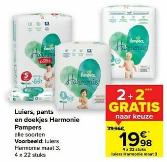 Carrefour Market Pampers luiers harmonie maat 3 aanbieding