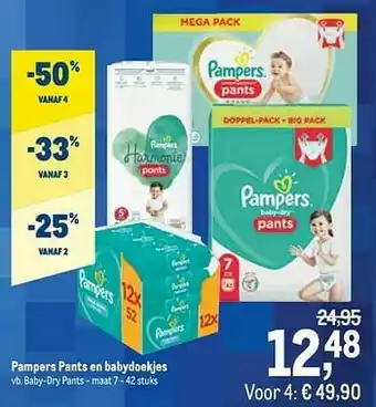 Makro Pampers pants en babydoekjes baby-dry pants aanbieding