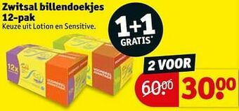 Kruidvat Zwitsal billendoekjes aanbieding