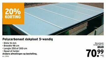 GAMMA Polycarbonaat dakplaat 5-wandig aanbieding
