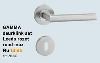 GAMMA Gamma deurklink set leeds rozet rond inox aanbieding