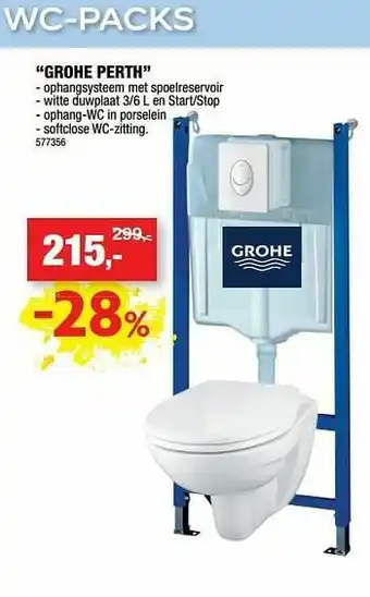 Hubo Wc-pack grohe perth aanbieding
