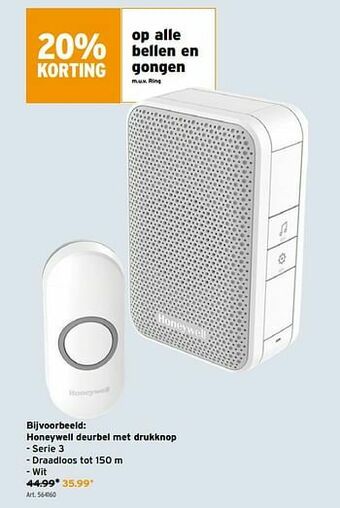 GAMMA Honeywell deurbel met drukknop aanbieding