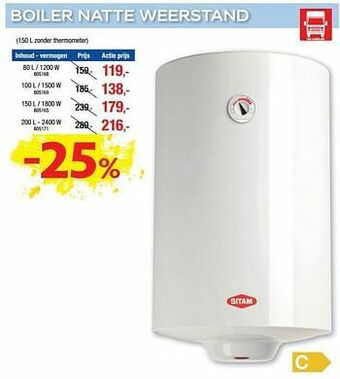 Hubo Boiler natte weerstand aanbieding