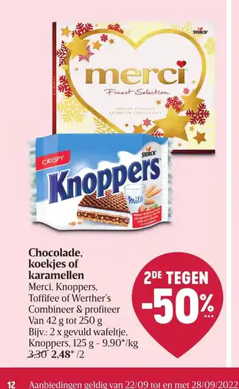 Delhaize Chocolade koekjes of karmellen aanbieding