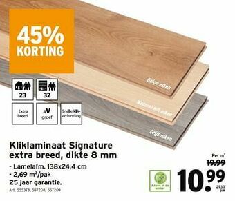 GAMMA Kliklaminaat signature extra breed aanbieding