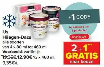 Carrefour Market Häagen-dazs vanille-ijs aanbieding