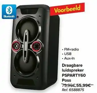Carrefour Draagbare luidspreker psparty60 poss aanbieding