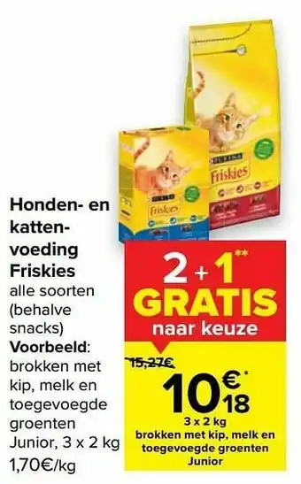 Friskies brokken met kip, melk en toegevoegde groenten junior