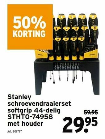 Stanley schroevendraaierset softgrip 44-delig stht0-74958 met houder