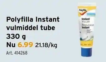 GAMMA Polyfilla instant vulmiddel tube aanbieding
