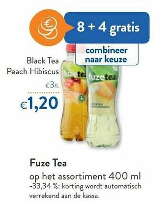 OKay Fuze tea black tea peach hibiscus aanbieding