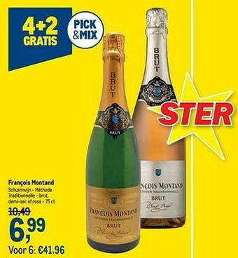 François montand schuimwijn - méthode traditionnelle - brut, demi-sec of rosé