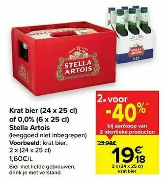 Carrefour Market Stella artois krat bier aanbieding