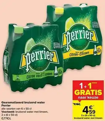 Carrefour Perrier bruisend water met limoen aanbieding