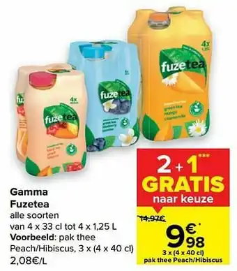 Carrefour Fuzetea thee peach-hibiscus aanbieding