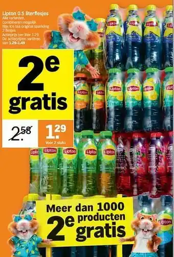 Albert Heijn Lipton ice tea original sparkling aanbieding