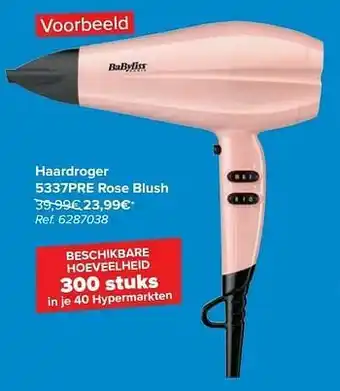 Carrefour Babyliss haardroger 5337pre rose blush aanbieding
