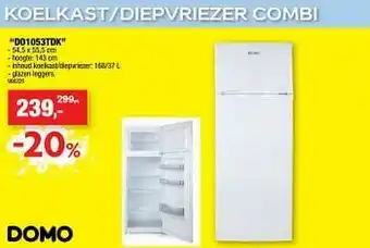 Domo elektro koelkast-diepvriezer combi do1053tdk