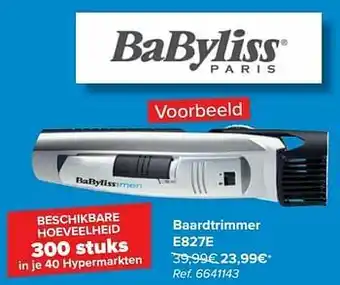 Carrefour Babyliss baardtrimmer e827e aanbieding