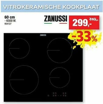 Zanussi vitrokeramische kookplaat
