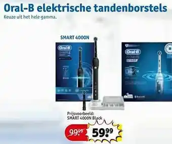 Kruidvat Oral-b elektrische tandenborstel smart 4000n black aanbieding