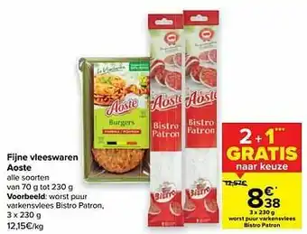 Aoste worst puur varkensvlees bistro patron