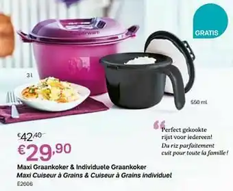 Maxi graankoker + individuele graankoker maxi cuiseur à grains + cuiseur à grains individuel
