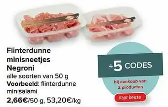 Carrefour Market Negroni flinterdunne minisalami aanbieding