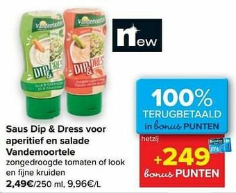 Carrefour Saus dip + dress voor aperitief en salade vandemoortele aanbieding