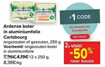 Carrefour Carlsbourg ongezouten boter aanbieding