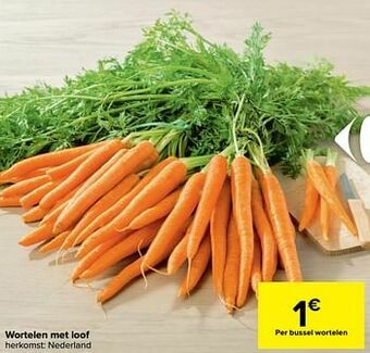 Carrefour Wortelen met loof aanbieding