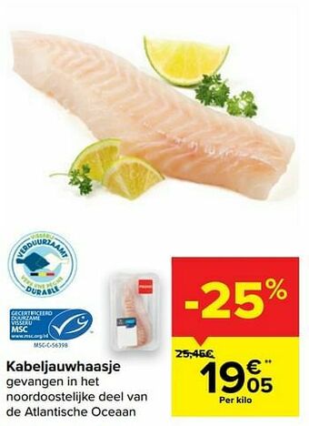 Carrefour Kabeljauwhaasje aanbieding