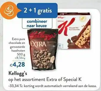 OKay Kellogg`s extra pure chocolade en geroosterde hazelnoten aanbieding