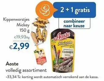 OKay Aoste kippenworstjes mickey aanbieding