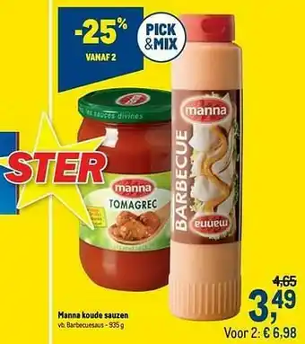 Manna koude sauzen barbecuesaus