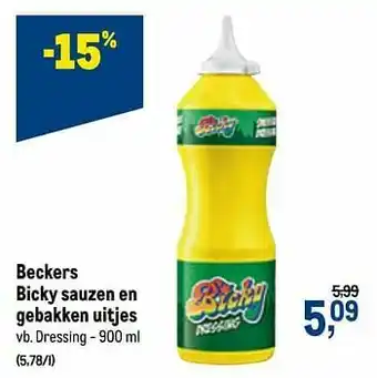 Makro Beckers bicky sauzen en gebakken uitjes dressing aanbieding