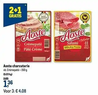 Makro Aoste charcuterie crèmepaté aanbieding