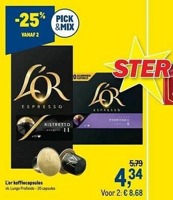 L`or koffiecapsules lungo profondo