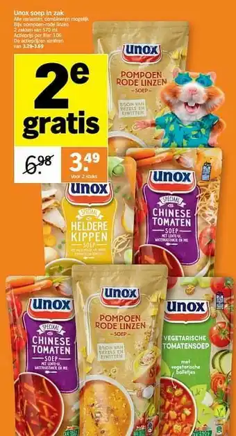 Albert Heijn Unox pompoen-rode linzen aanbieding