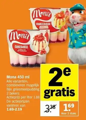 Albert Heijn Mona griesmeelpudding aanbieding