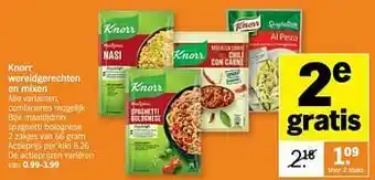 Albert Heijn Knorr maaltijdmix spaghetti bolognese aanbieding