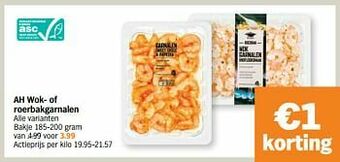 Albert Heijn Ah wok- of roerbakgarnalen aanbieding