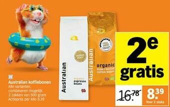 Albert Heijn Australian koffiebonen aanbieding