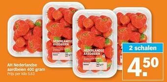 Albert Heijn Ah nederlandse aardbeien aanbieding