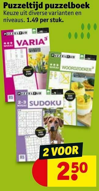 Kruidvat Puzzeltijd puzzelboek aanbieding