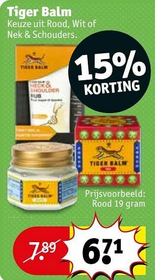 Kruidvat Tiger balm rood aanbieding