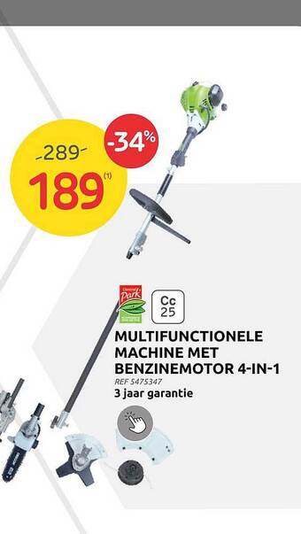 Multifunctionele machine met benzinemotor 4-in-1