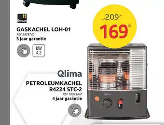 Brico Qlima petroleumkachel r4224 stc-2 aanbieding