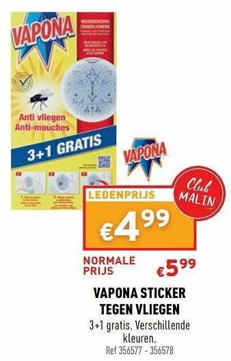 Trafic Vapona sticker tegen vliegen aanbieding